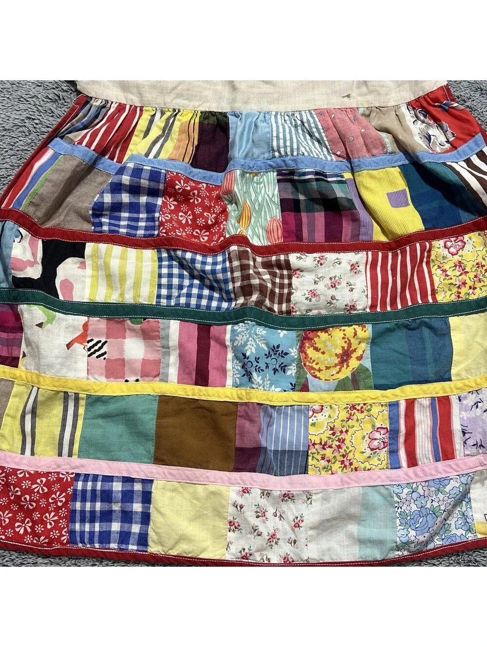Vintage Handmade Patchwork Half Apron Cottage Farmgirl Country Small Wmn / Youth
